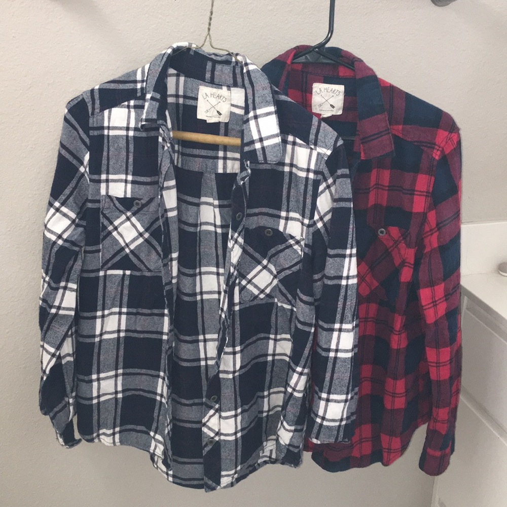 Plaid button down shirts